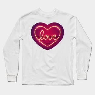 Love Heart Neon Sign Long Sleeve T-Shirt